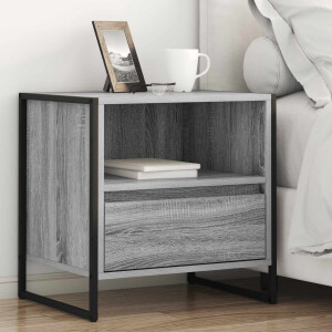 vidaXL Nachtkastje Grijs Sonoma 50 x 39,5 x 50 cm Bewerkt hout