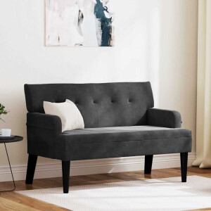 vidaXL Chesterfield Bank Zwart 112 x 65,5 x 75 cm Fluweel