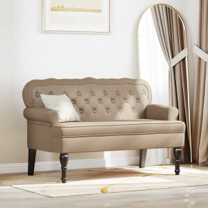 vidaXL Chesterfield Bank Cappuccino 119,5 x 64,5 x 75 cm Nep Leer