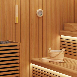 vidaXL Sauna Accessoire Set 4 pcs Bruin Massief Vurenhout en Hennep