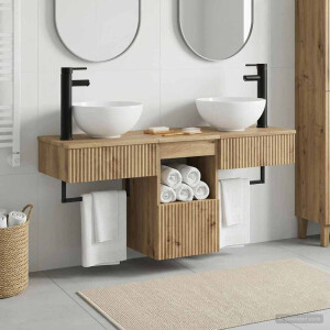 vidaXL Badkamermeubelset 3 st Artisanaal eiken Bewerkt hout