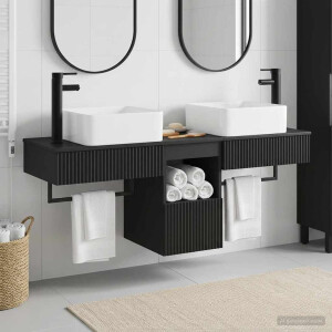 vidaXL Badkamerkastenset 3 st Zwart 53 x 35 x 39 cm Bewerkt hout