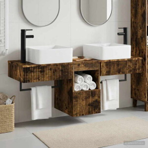 vidaXL Badkamerkastenset 3 st Gerookt eiken 53 x 35 x 39 cm