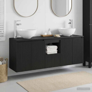 vidaXL Badkamerkastenset 3 st Zwart 49,5 x 35 x 63 cm Bewerkt hout