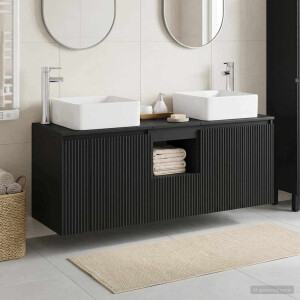 vidaXL Badkamerkastenset 3 st Zwart 49,5 x 41 x 63 cm Bewerkt hout