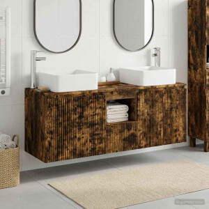 vidaXL Badkamerkastenset 3 st Gerookt eiken 49,5 x 41 x 63 cm