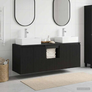 vidaXL Badkamerkastenset 3 st Zwart 49,5 x 41 x 62,5 cm Bewerkt hout