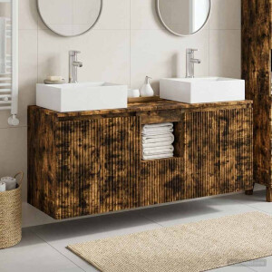 vidaXL Badkamerkastenset 3 st Gerookt eiken 49,5 x 41 x 62,5 cm