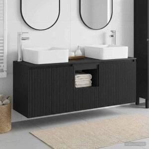 vidaXL Badkamerkastenset 3 st Zwart 53 x 35 x 63 cm Bewerkt hout