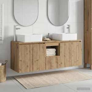 vidaXL Badkamerkastenset 3 st Artisanaal eiken 53 x 35 x 63 cm