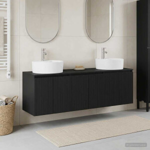 vidaXL Badkamerkastenset 3 st Zwart 49,5 x 44,5 x 65 cm Bewerkt hout
