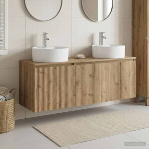 vidaXL Badkamerkastenset 3 st Artisanaal eiken 49,5 x 44,5 x 65 cm