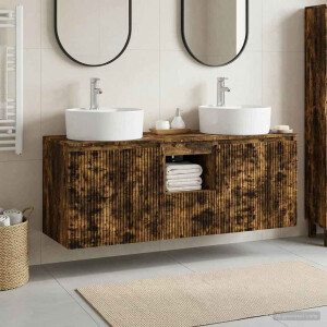 vidaXL Badkamerkastenset 3 st Gerookt eiken 49,5 x 44,5 x 65 cm