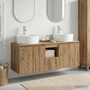 vidaXL Badkamerkastenset 3 st Artisanaal eiken 49,5 x 44,5 x 65 cm