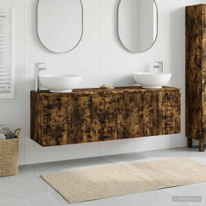 vidaXL Badkamerkastenset 3 st Gerookt eiken 49,5 x 44,5 x 65 cm