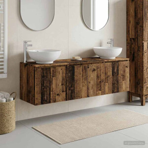 vidaXL Badkamerkastenset 3 st Oud hout 49,5 x 44,5 x 65 cm