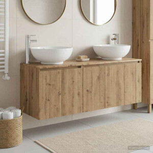vidaXL Badkamerkastenset 3 st Artisanaal eiken 49,5 x 44,5 x 65 cm