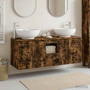 vidaXL Badkamerkastenset 3 st Gerookt eiken 49,5 x 44,5 x 65 cm