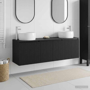 vidaXL Badkamerkastenset 3 st Zwart 49,5 x 44,5 x 66 cm Bewerkt hout