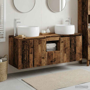 vidaXL Badkamerkastenset 3 st Oud hout 49,5 x 44,5 x 66 cm
