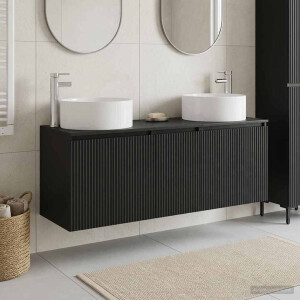 vidaXL Badkamerkastenset 3 st Zwart 49,5 x 44,5 x 65,5 cm Bewerkt hout