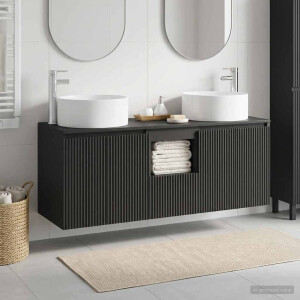vidaXL Badkamerkastenset 3 st Zwart 49,5 x 44,5 x 65,5 cm Bewerkt hout