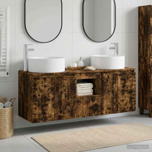 vidaXL Badkamerkastenset 3 st Gerookt eiken 49,5 x 44,5 x 65,5 cm