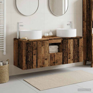 vidaXL Badkamerkastenset 3 st Oud hout 49,5 x 44,5 x 65,5 cm