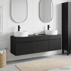 vidaXL Badkamerkastenset 3 st Zwart 49 x 44,5 x 65 cm Bewerkt hout