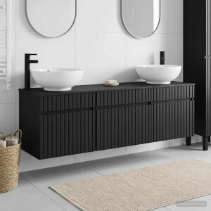 vidaXL Badkamerkastenset 3 st Zwart 49 x 44,5 x 66,5 cm Bewerkt hout