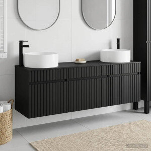 vidaXL Badkamerkastenset 3 st Zwart 49 x 44,5 x 65,5 cm Bewerkt hout
