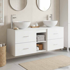 vidaXL Badkamerkastenset 3 st Wit 49,5 x 35 x 63 cm Bewerkt hout