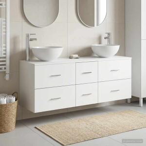 vidaXL Badkamerkastenset 3 st Wit 49,5 x 35 x 63 cm Bewerkt hout