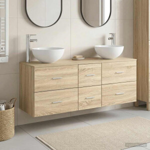 vidaXL Badkamerkastenset 3 st Sonoma Eiken 49,5 x 35 x 63 cm