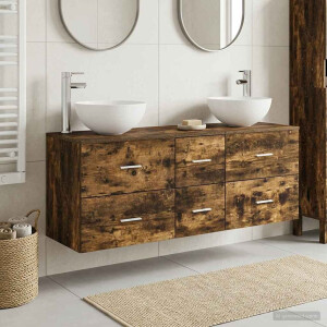 vidaXL Badkamerkastenset 3 st Gerookt eiken 49,5 x 41 x 64,5 cm