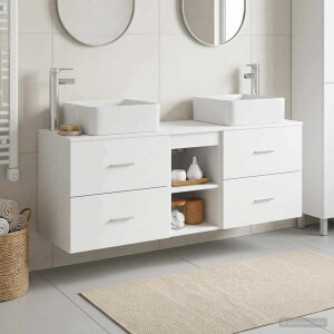 vidaXL Badkamerkastenset 3 st Wit 49,5 x 41 x 63 cm Bewerkt hout