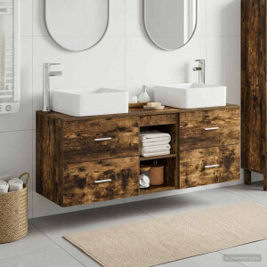 vidaXL Badkamerkastenset 3 st Gerookt eiken 49,5 x 41 x 63 cm
