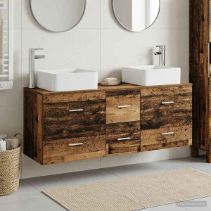 vidaXL Badkamerkastenset 3 st Oud hout 49,5 x 41 x 63 cm Bewerkt hout