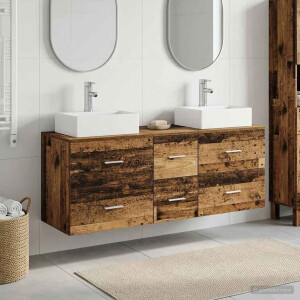 vidaXL Badkamerkastenset 3 st Oud hout 49,5 x 41 x 62,5 cm