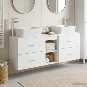 vidaXL Badkamerkastenset 3 st Wit 53 x 34,5 x 63 cm Bewerkt hout