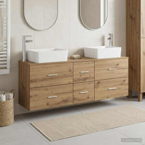 vidaXL Badkamerkastenset 3 st Artisanaal eiken 53 x 34,5 x 63 cm