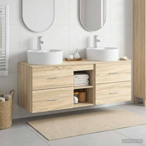 vidaXL Badkamerkastenset 3 st Sonoma Eiken 49,5 x 44,5 x 65 cm