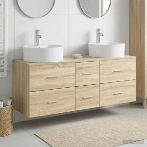 vidaXL Badkamermeubelset 3 st Sonoma Eiken 49,5 x 44,5 x 65 cm