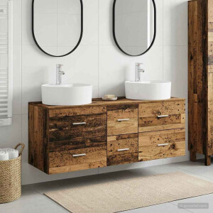 vidaXL Badkamermeubelset 3 st Oud hout 49,5 x 44,5 x 65 cm