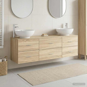 vidaXL Badkamermeubelset 3 st Sonoma Eiken 49,5 x 44,5 x 65 cm