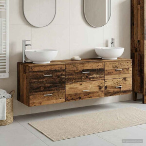 vidaXL Badkamermeubelset 3 st Oud hout 49,5 x 44,5 x 65 cm