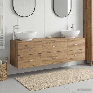 vidaXL Badkamermeubelset 3 st Artisanaal eiken 49,5 x 44,5 x 65 cm