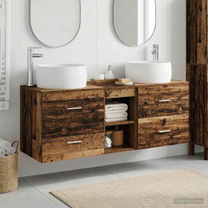 vidaXL Badkamermeubelset 3 st Oud hout 49,5 x 44,5 x 66 cm