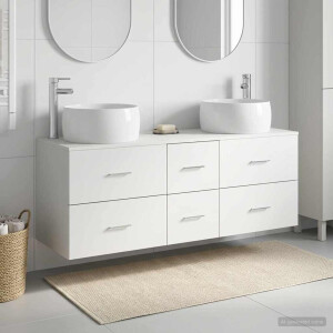 vidaXL Badkamermeubelset 3 st Wit 49,5 x 44,5 x 66 cm Bewerkt hout