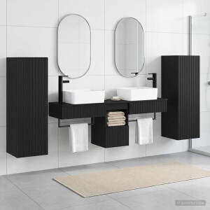vidaXL Badkamermeubelset 5 st Zwart 33 x 34,5 x 100 cm Bewerkt hout